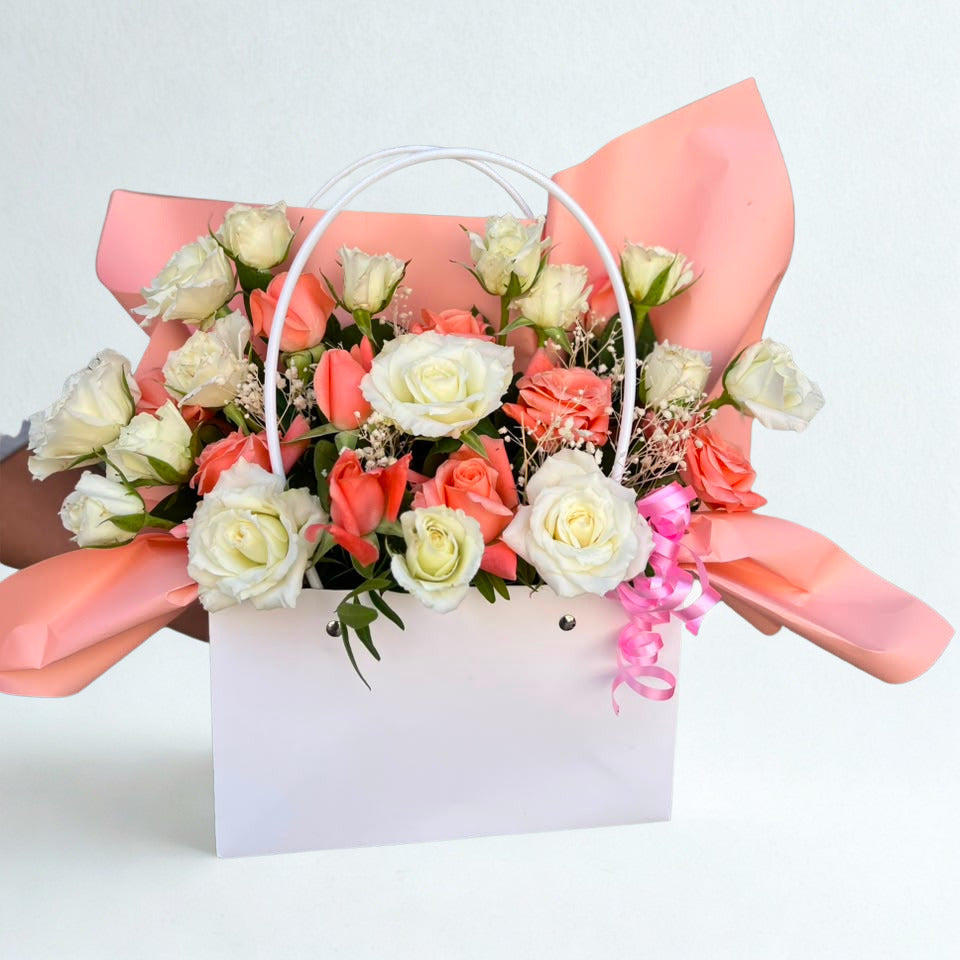 un joli panier floral pour rose